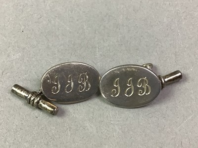 Lot 62 - TWO PAIRS OF SILVER CUFFLINKS