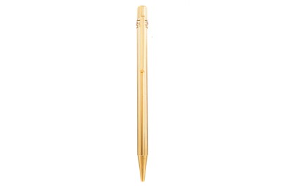 Lot 93 - CARTIER, GOLD PLATED BALLPOINT PEN