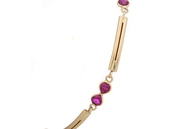 Lot 519 - SYNTHETIC RUBY BRACELET