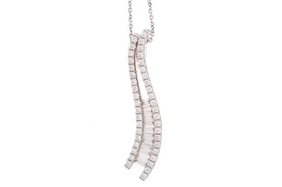 Lot 570 - DIAMOND WAVE PENDANT