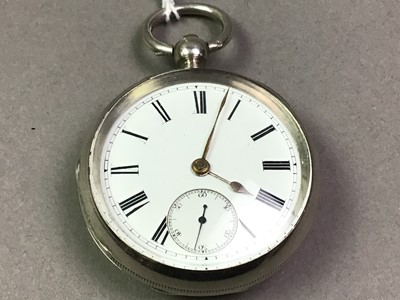 Lot 95 - CONTINENTAL SILVER OPEN FACE POCKET WATCH