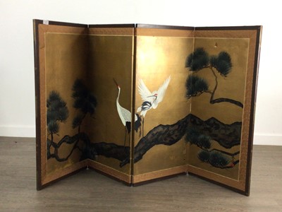 Lot 552 - JAPANESE FOUR FOLD SCREEN