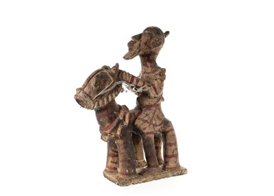 Lot 25 - DJENNE-TYPE EARTHENWARE EQUESTRIAN FIGURE GROUP