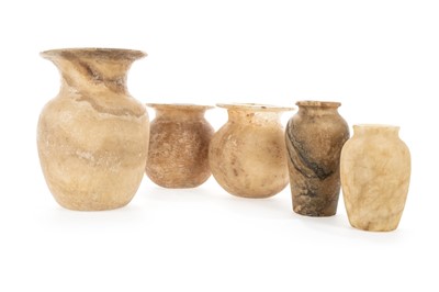 Lot 31 - COLLECTION OF EGYPTIAN ALABASTER VASES