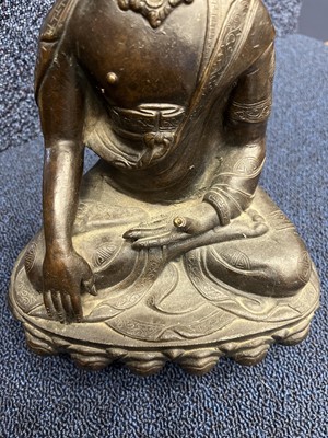 Lot 1140 - CHINESE CAST BRONZE BUDDHA SHAKYAMUNI