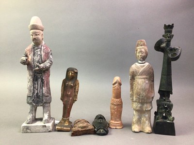 Lot 144 - CLASSICAL STYLE POTTERY SCULPTURE OF A FIGURAL PHALLUS