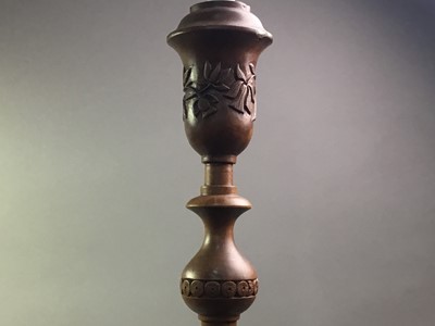 Lot 151 - 20TH CENTURY WOODEN FLOOR LAMP