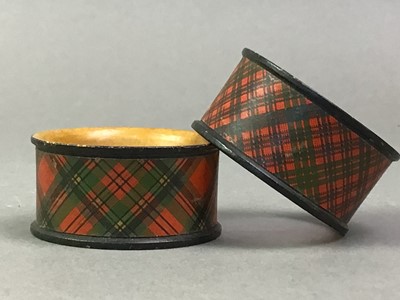 Lot 153 - TWO TARTANWARE NAPKIN RINGS