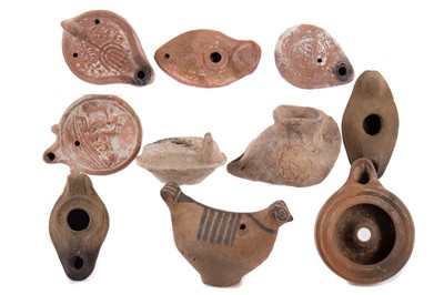 Lot 42 - COLLECTION OF ROMAN-STYLE POTTERY LAMPS