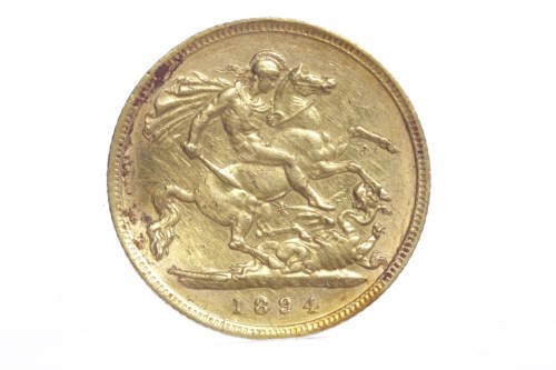 Lot 508 - GOLD HALF SOVEREIGN DATED 1894
