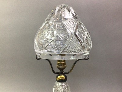 Lot 161 - CRYSTAL MUSHROOM SHAPED TABLE LAMP