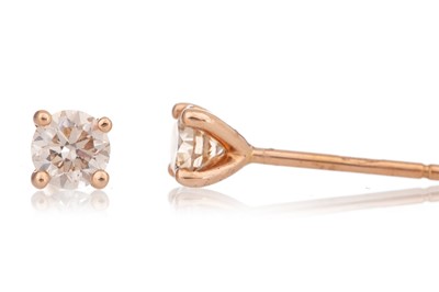 Lot 401 - PAIR OF DIAMOND STUD EARRINGS