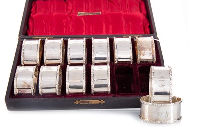 Lot 23 - SET OF TWELVE VICTORIAN SILVER NAPKIN RINGS