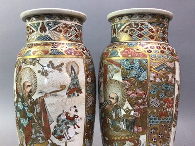 Lot 164 - PAIR OF JAPANESE SATSUMA VASES