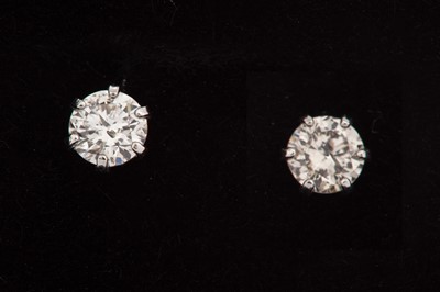 Lot 427 - PAIR OF DIAMOND STUD EARRINGS