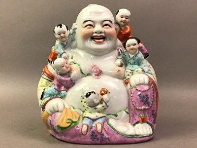 Lot 194 - 20TH CENTURY CHINESE POLYCHROME BUDDHA