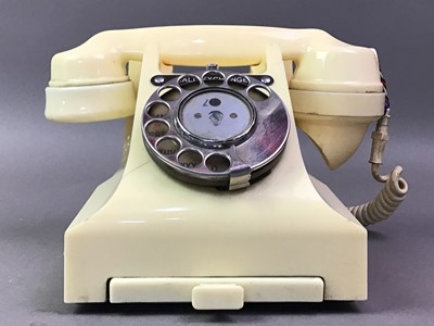 Lot 192 - TWO VINTAGE CREAM BAKELITE TELEPHONES