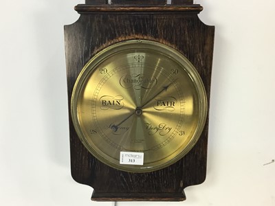 Lot 361 - VICTORIAN OAK BAROMETER AND THERMOMETER