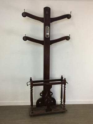 Lot 300 - MAHOGANY HALL HAT AND COAT STAND