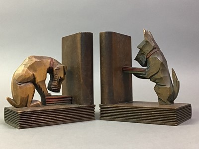 Lot 306 - PAIR OF WOOD BOOKENDS
