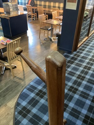 Lot 353 - TEAK COAT STAND AND MIRROR