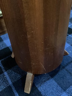 Lot 353 - TEAK COAT STAND AND MIRROR