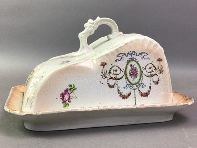 Lot 354 - EARLY 20TH CENTURY CHEESE DISH AND COVER
