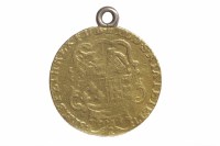 Lot 542 - GOLD HALF GUINEA DATED 1781 soldered with a...