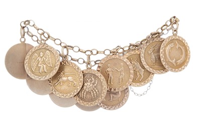 Lot 592 - ZODIAC CHARM BRACELET