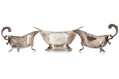 Lot 28 - PAIR OF GEORGE VI SILVER SAUCE BOATS