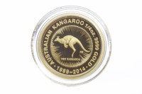 Lot 557 - GOLD PROOF AUSTRALIA KANGAROO 1 1/4 OZ COIN...