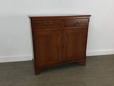 Lot 396 - YEW WOOD REPRODUCTION SIDE CABINET