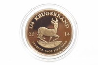 Lot 561 - GOLD PROOF 1/4 OZ KRUGERRAND COIN in capsule,...
