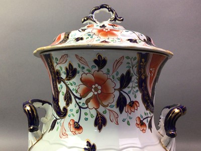 Lot 487 - VICTORIAN IRONSTONE POT WITH COVER
