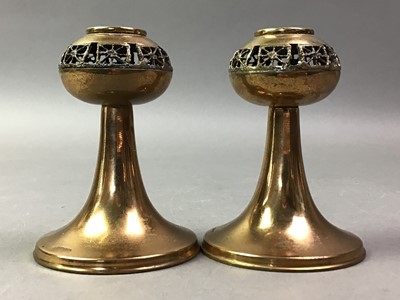 Lot 408 - PAIR OF FINNISH GILTMETAL CANDLESTICKS