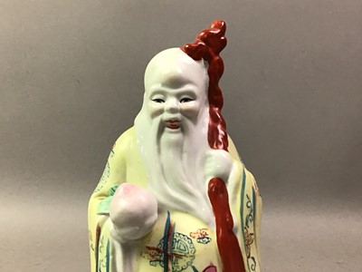 Lot 412 - THREE CHINESE CERAMIC FIGURES