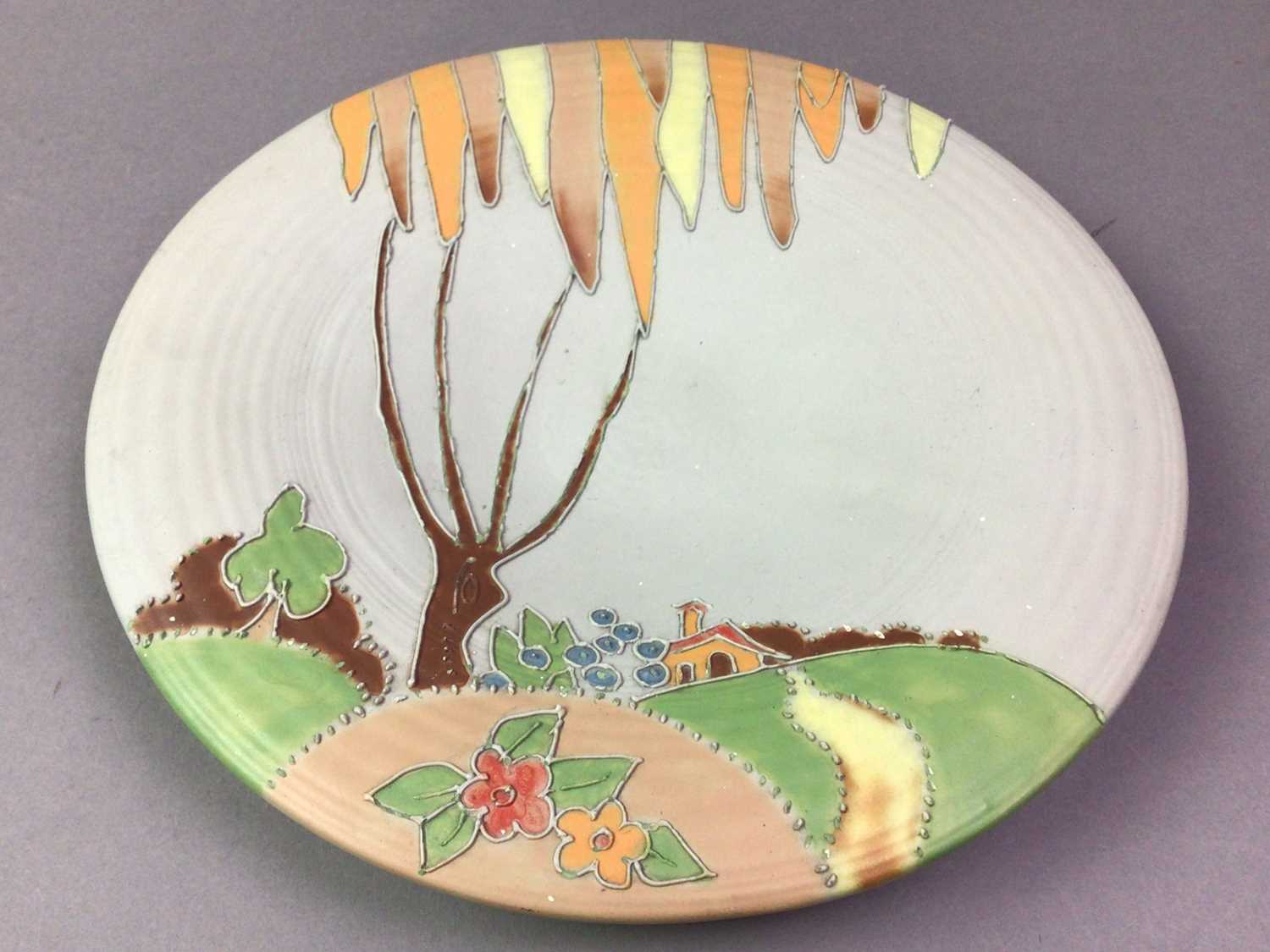 Lot 413 - TWO ART DECO CERAMIC SHALLOW DISHES