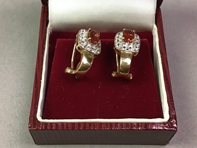 Lot 545 - PAIR OF TEN CARAT GOLD GEM SET PIERCED EARRINGS