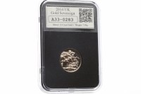 Lot 580 - GOLD PROOF SOVEREIGN DATED 2014 in capsule, in...