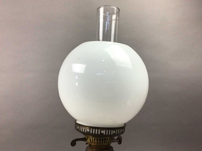 Lot 592 - BRASS OIL LAMP