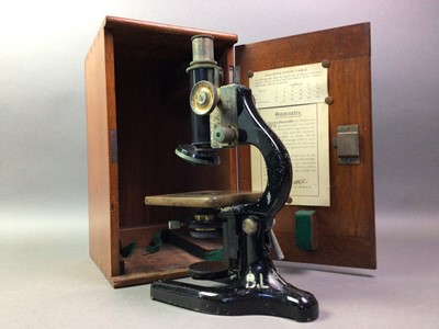 Lot 637 - WR PRIOR & CO MICROSCOPE IN MAHOGANY CASE