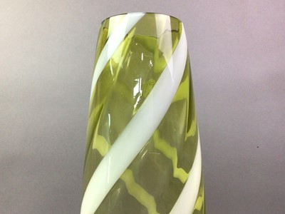 Lot 607 - TALL GREEN GLASS VASE