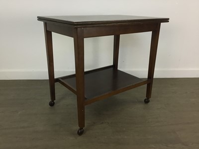Lot 527 - MAHOGANY FOLD OVER CARD TABLE