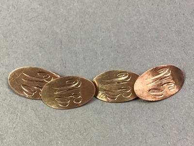 Lot 670 - PAIR OF NINE CARAT GOLD CUFFLINKS