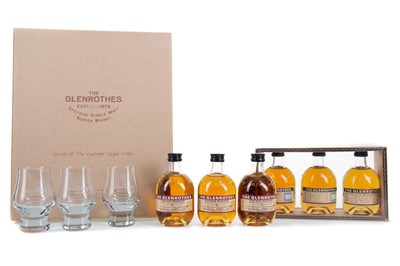 Lot 343 - 2 GLENROTHES 10CL MINIATURE SETS INCLUDING GLASSES