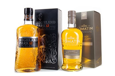 Lot 318 - HIGHLAND PARK 12 YEAR OLD VIKING HONOUR AND TOMATIN LEGACY