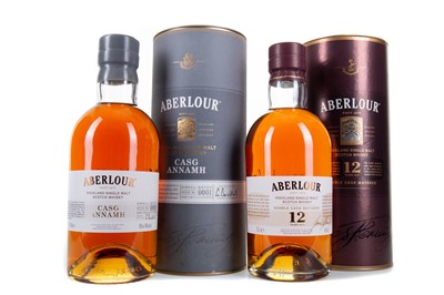 Lot 344 - ABERLOUR CASG ANNAMH BATCH #1 AND 12 YEAR OLD DOUBLE CASK