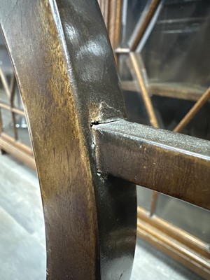 Lot 725 - MAHOGANY ELBOW CHAIR IN THE CHINESE CHIPPENDALE TASTE