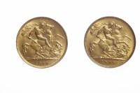 Lot 618 - TWO GOLD HALF SOVEREIGNS DATED 1908 AND 1914