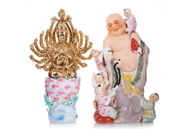 Lot 1147 - CHINESE POLYCHROME BUDDHA